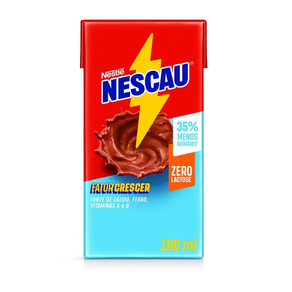 Nescau Bebida Láctea UHT Sabor Chocolate Zero Lactose 180ml