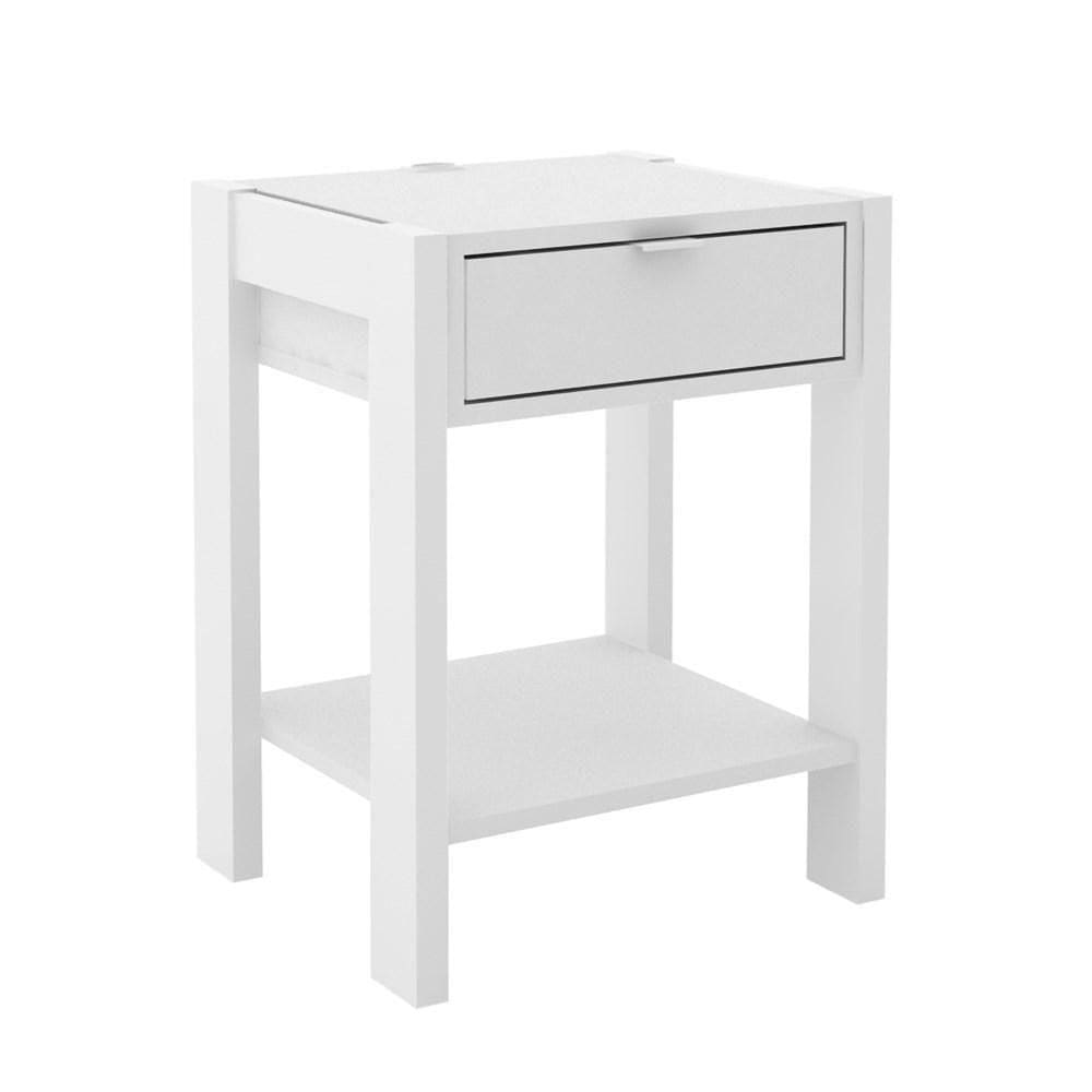 Mesa De Cabeceira 1 Gaveta Az1016 Branco - Tecno Mobili