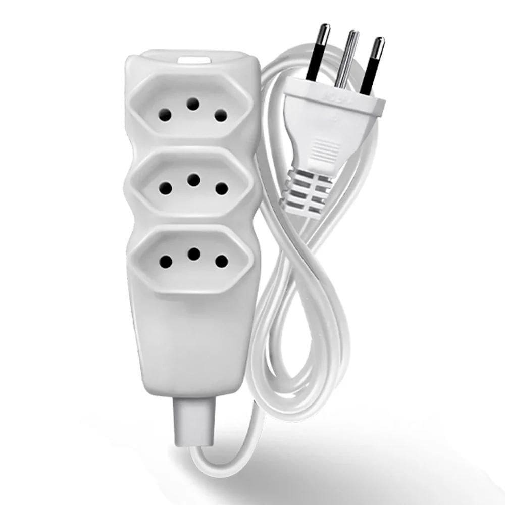 Extensao Cabo 2p T Pp Plano 3x0,75 5m Branca