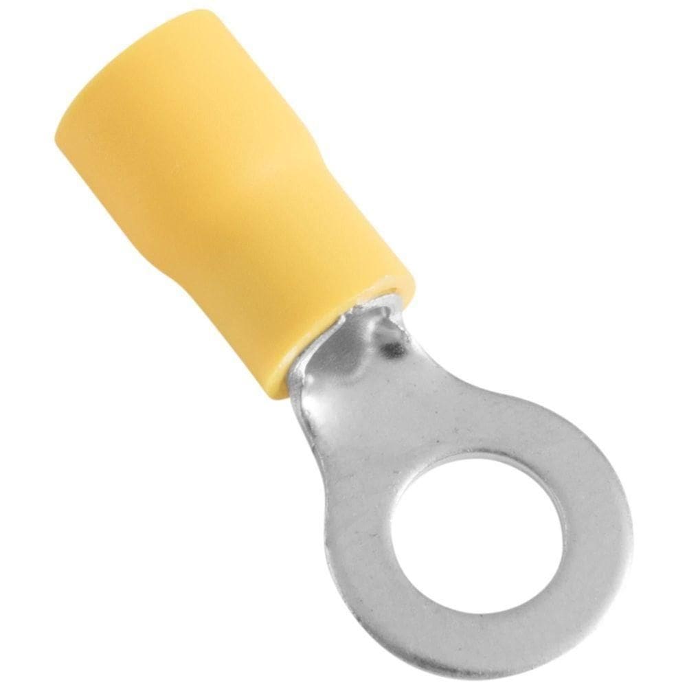 Terminais De Conexão Olhal Tramontina Em Cobre E Nylon 6 Mm² X 12 Mm X M6 Amarelo 25 Peças Tramontina