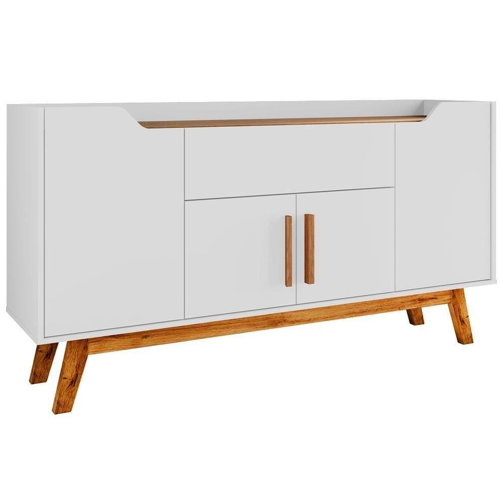 Balcão Buffet 4 Portas Future 136 Cm Bechara Branco Cinamomo