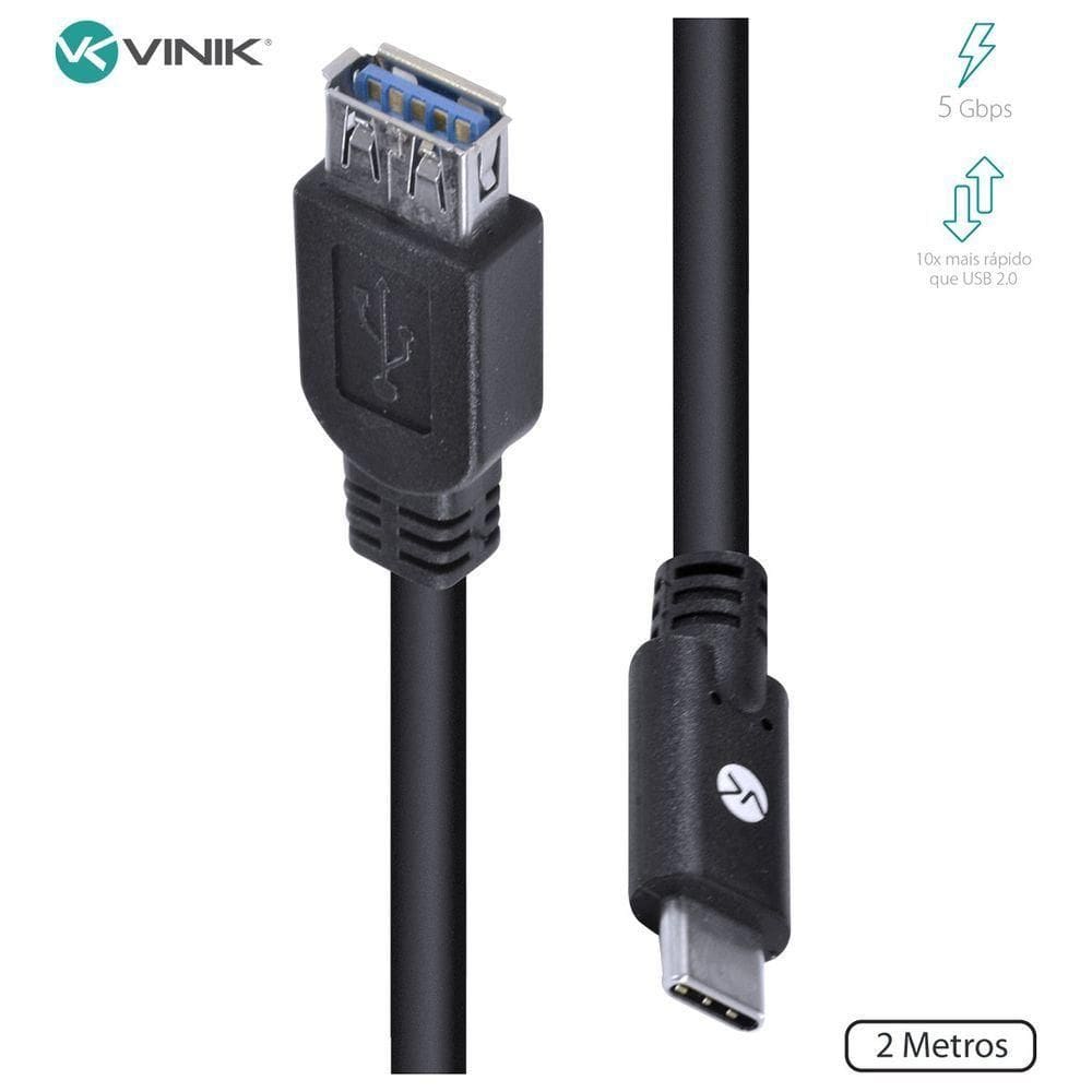 Cabo Usb Tipo C Para Extensor Usb A Femea Gen1 5gbps 2 Metros - C32uaf-2