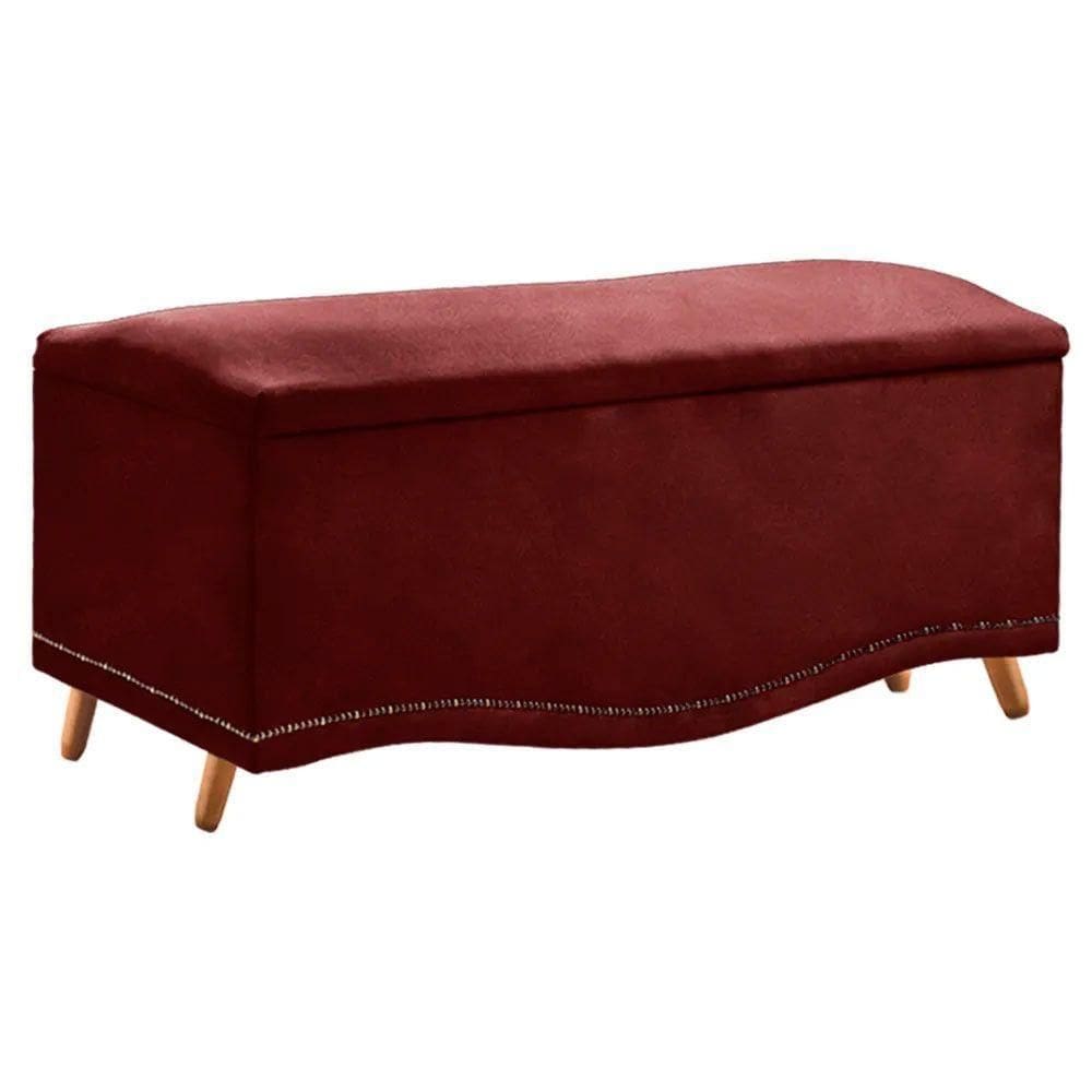 Calçadeira Sapateira Baú Holanda 160cm De Largura Sintético Star Confort Vermelho
