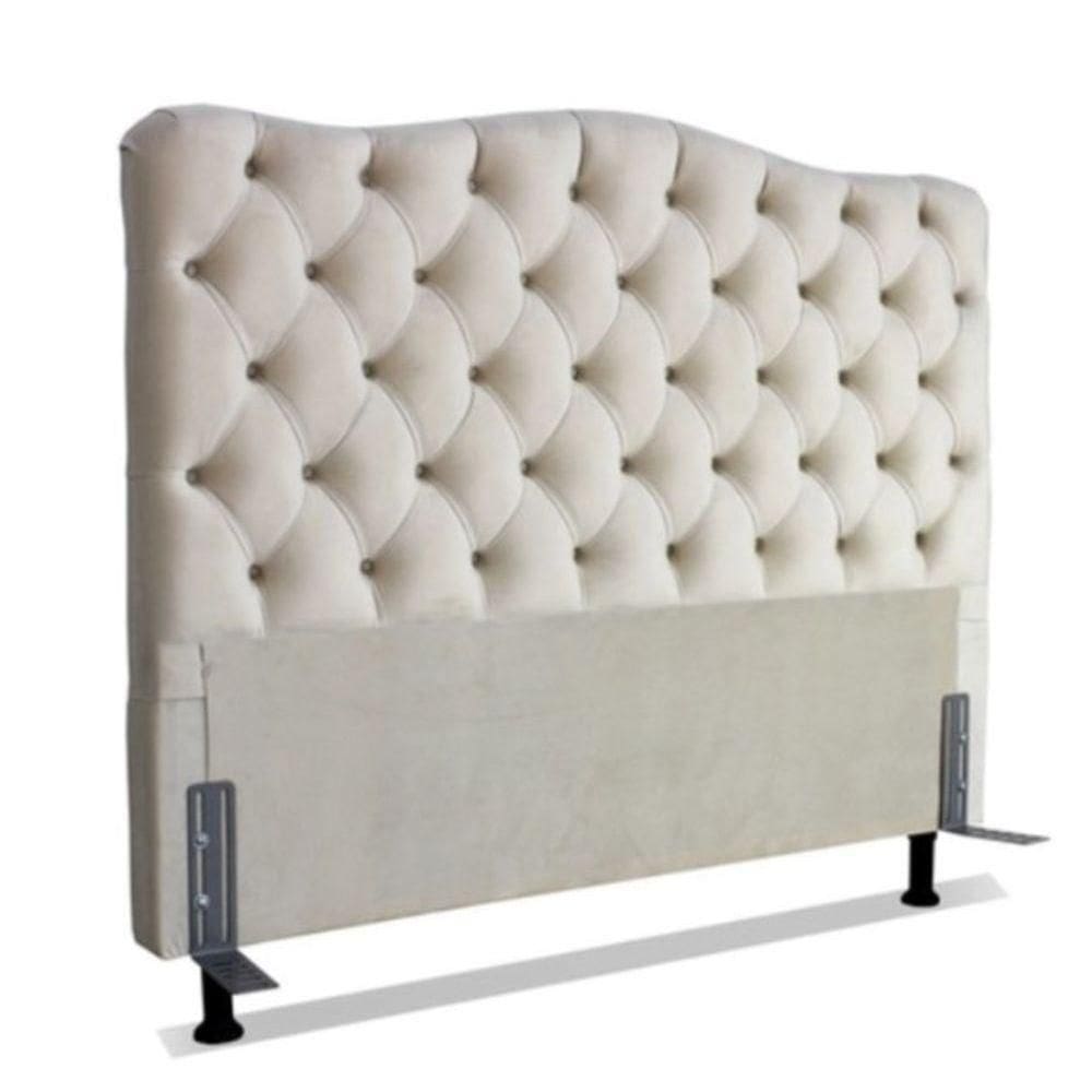 Cabeceira Queen 158 - Bello Box - Dunas Suede Bege