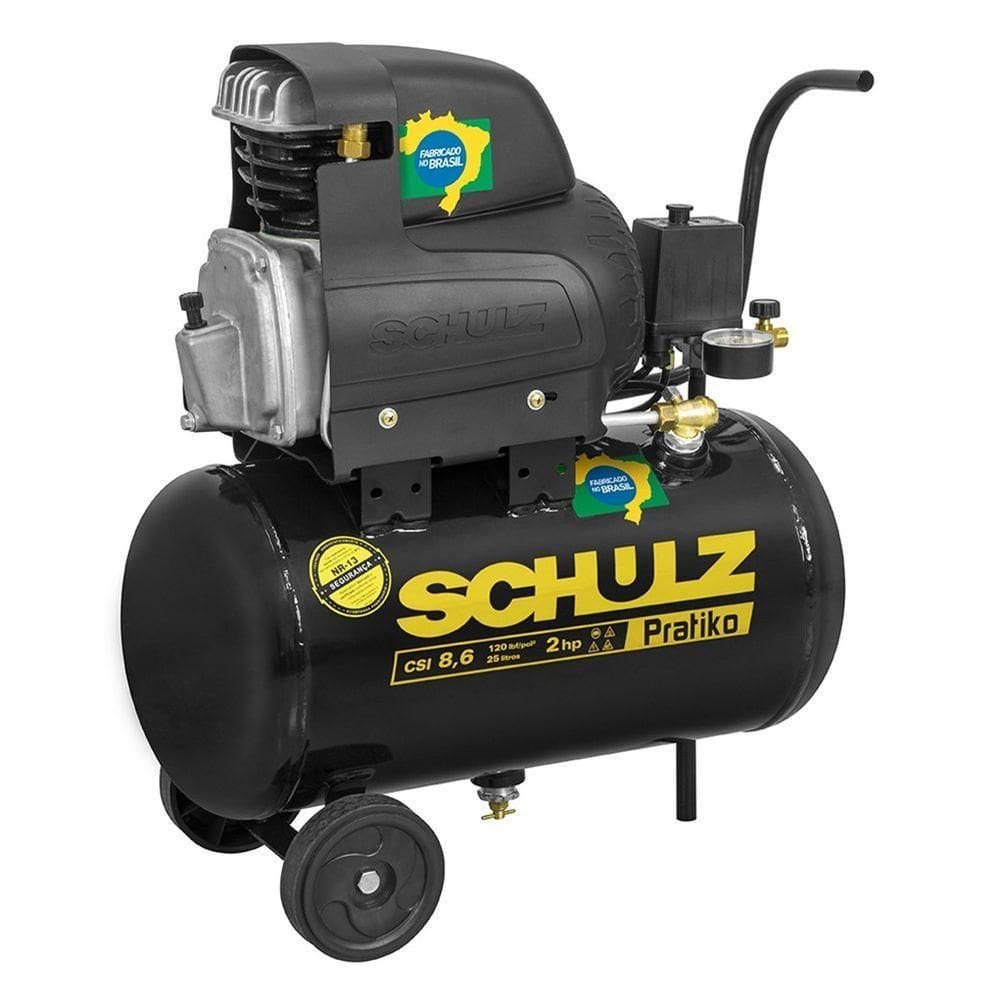 Compressor Schulz Csi 8.6 Pratiko 25 Litros 120 Libras 2 Cv 220v