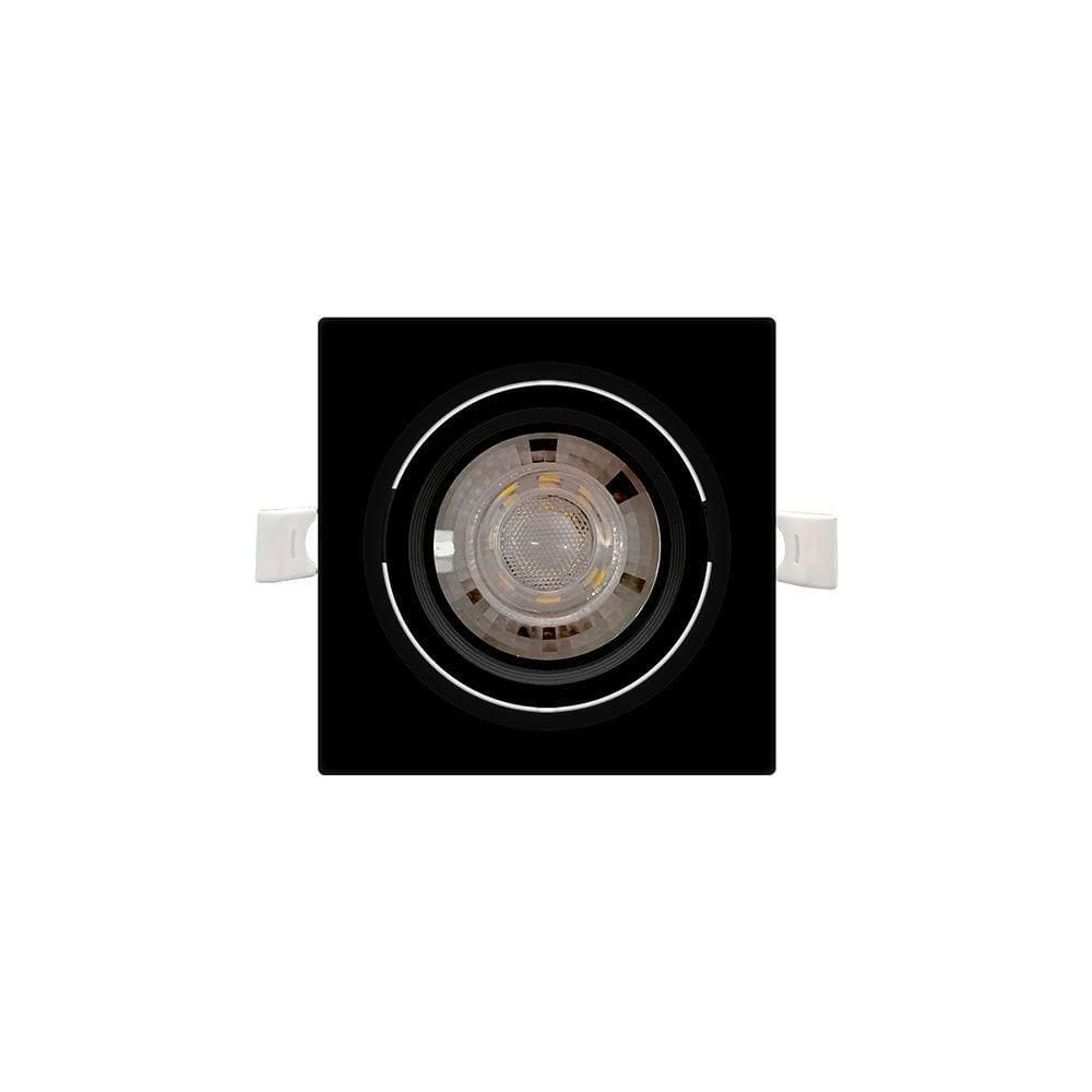 Spot De Embutir De Led Taschibra Alltop Par 20 Quadrado 7w Bivolt Preto Preto 6500k Luz Branca 15090335