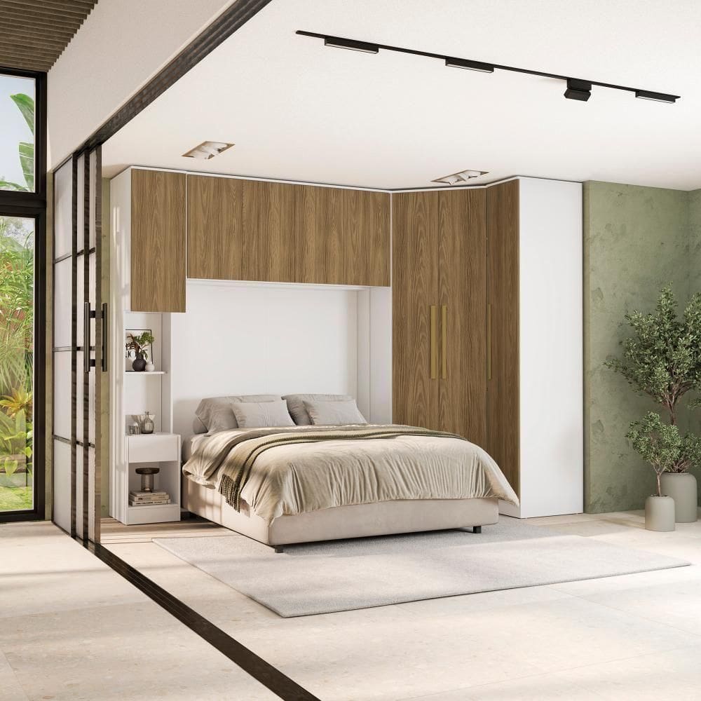 Quarto Completo Kappesberg Adapt 7 Peças Branco/nogueira