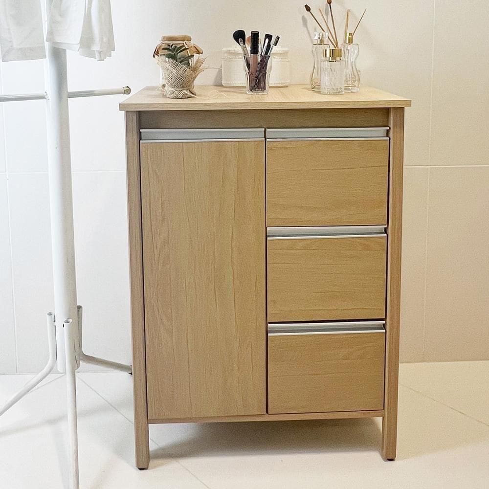 Gabinete Armário Banheiro Ditália 1 Porta 3 Gavetas BN-08 Riviera