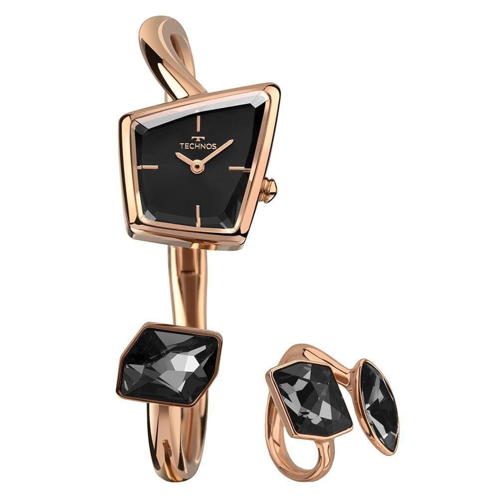 Kit Technos Feminino Crystal Rosé - Vx10af-k1p