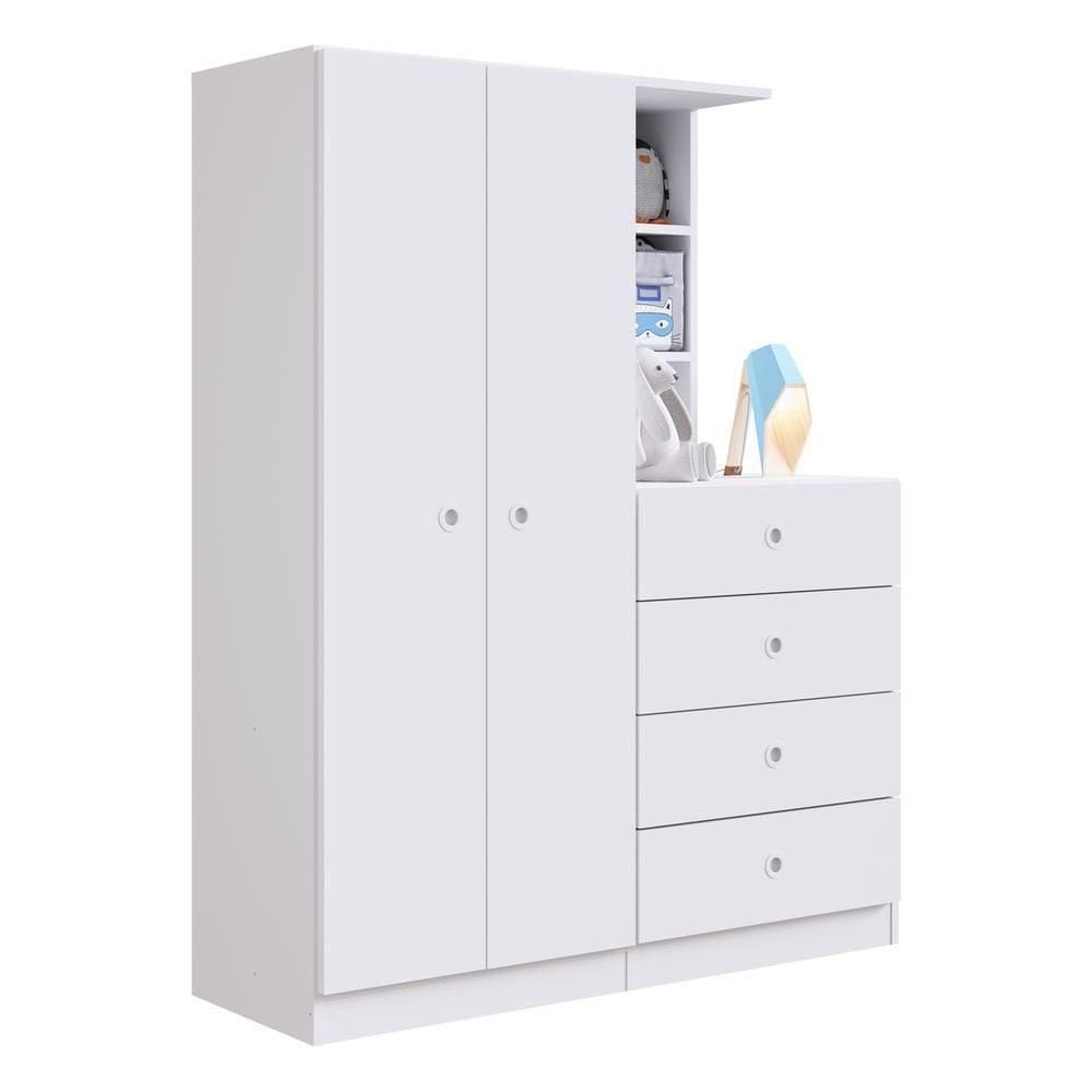 Guarda-roupas Infantil 2 Portas E 4 Gavetas Cr35094 Branco