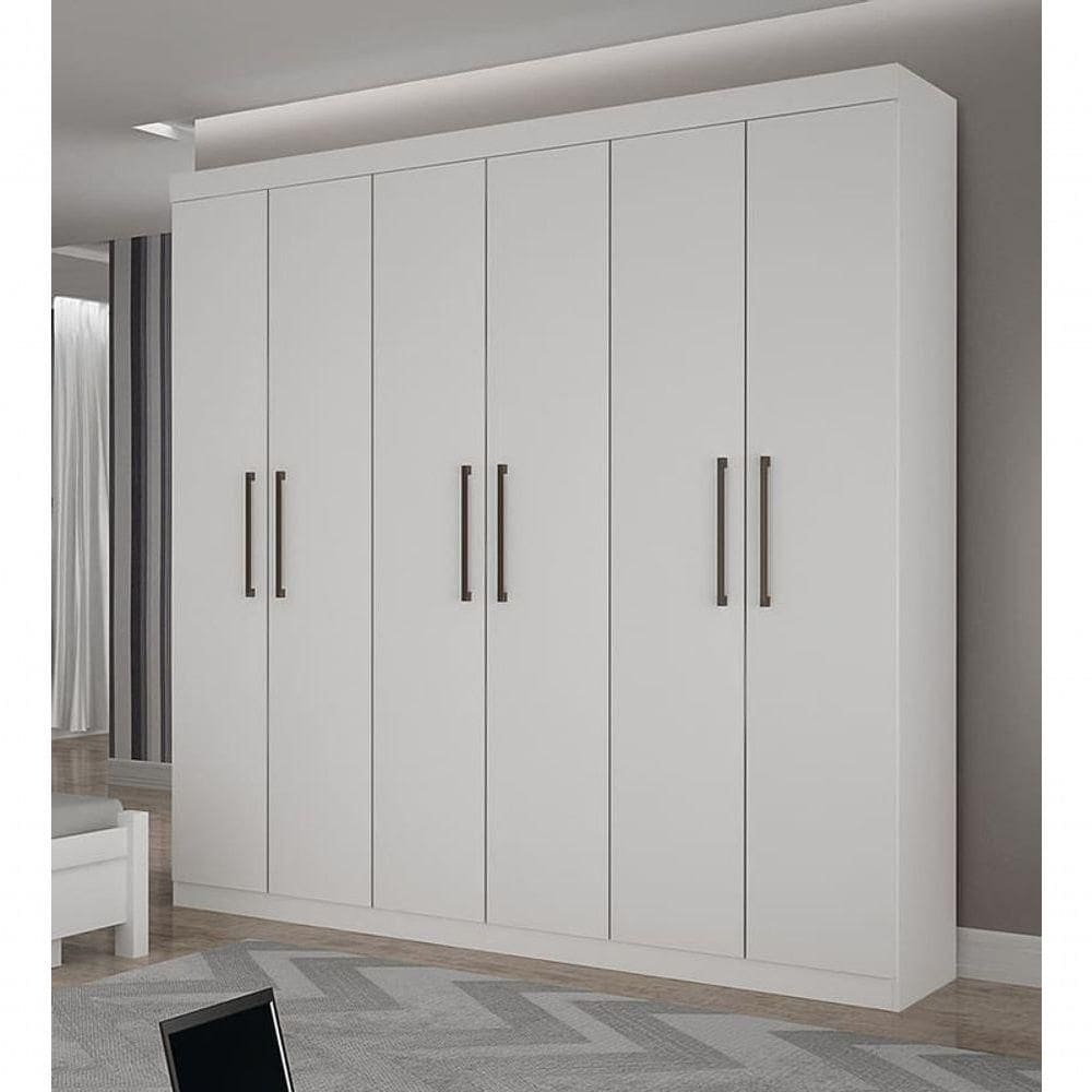 Guarda Roupa Solteiro 6 Portas 3 Gavetas Ubatuba-neve Star Móveis