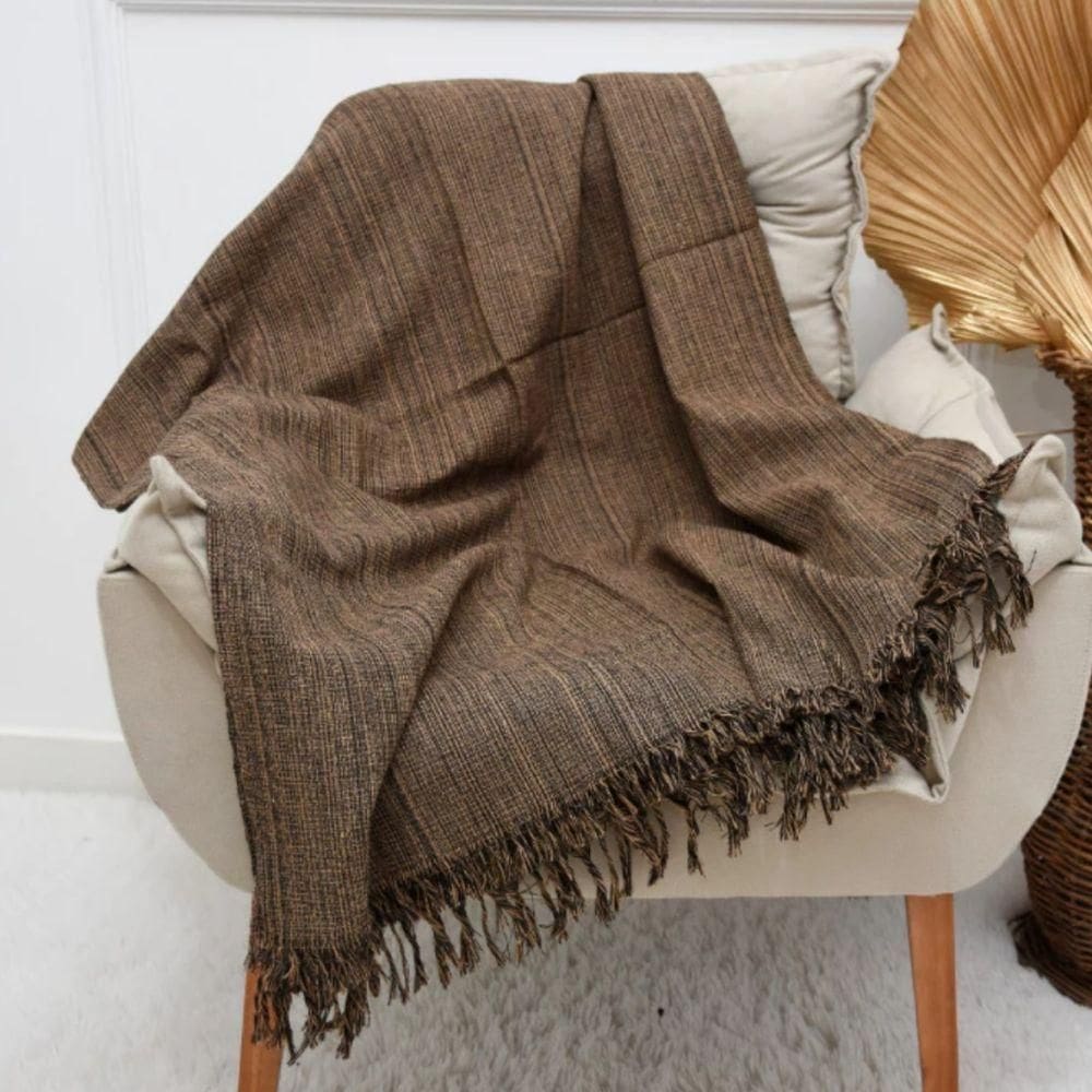 Kit 2 Manta Para Sofá Kink Gigante 2 E 3 Lugares 3,00x1,80 Capa Protetor De Sofa Grande De Luxo Marrom Mesclado