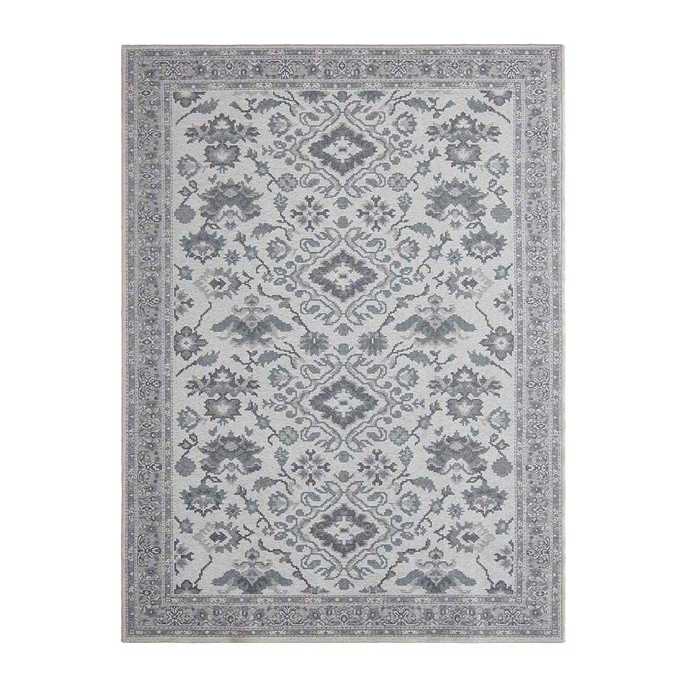 Tapete Funcional Medalhao 55 Cinza Azul Claro 1,00x1,50m