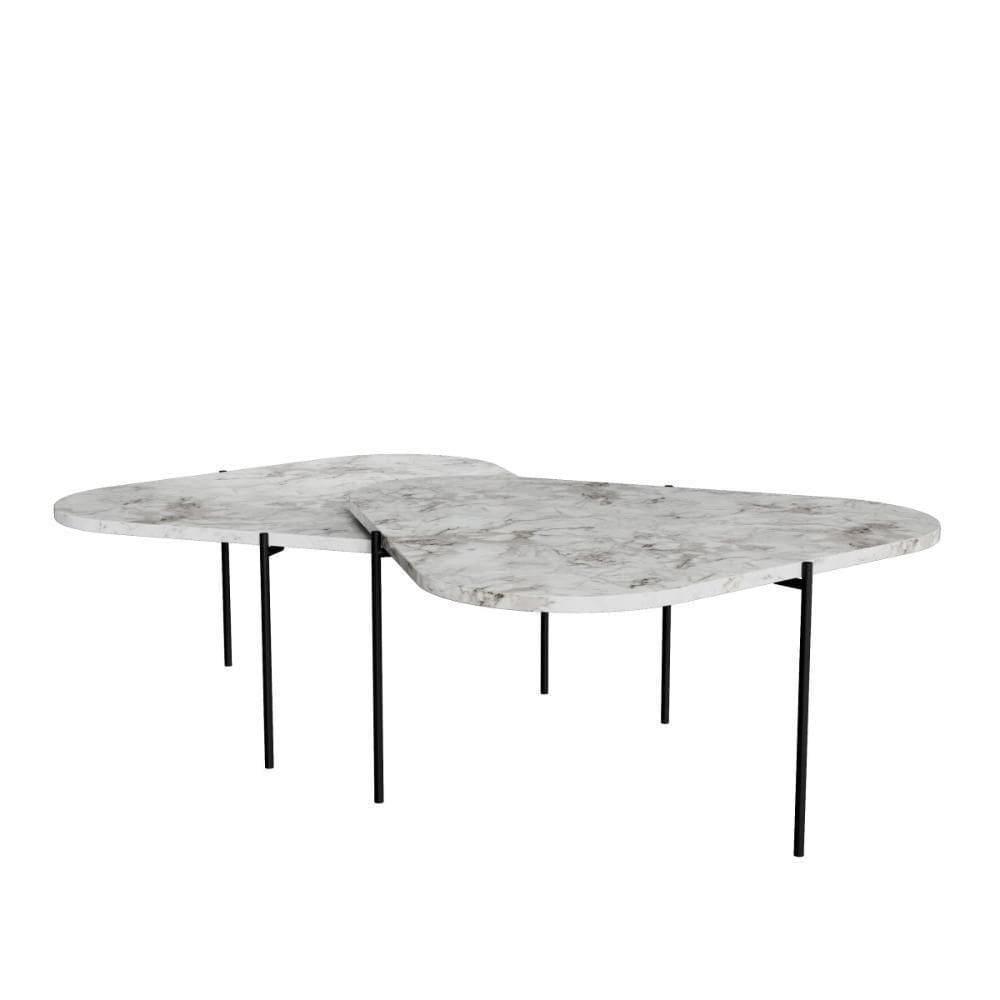 Kit 2 Mesa De Centro Para Salas 65cm Palheta - Branco