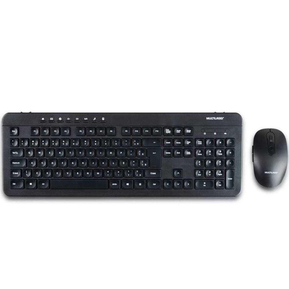Kit Teclado E Mouse Sem Fio Recarregavel Usb Preto Tc250