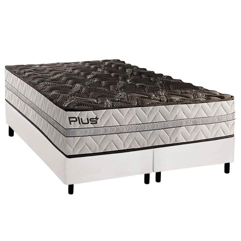 Cama Box King: Colchão Espuma D33 Paropas Pasquale Plus + Base Crc Corano White (193x203)