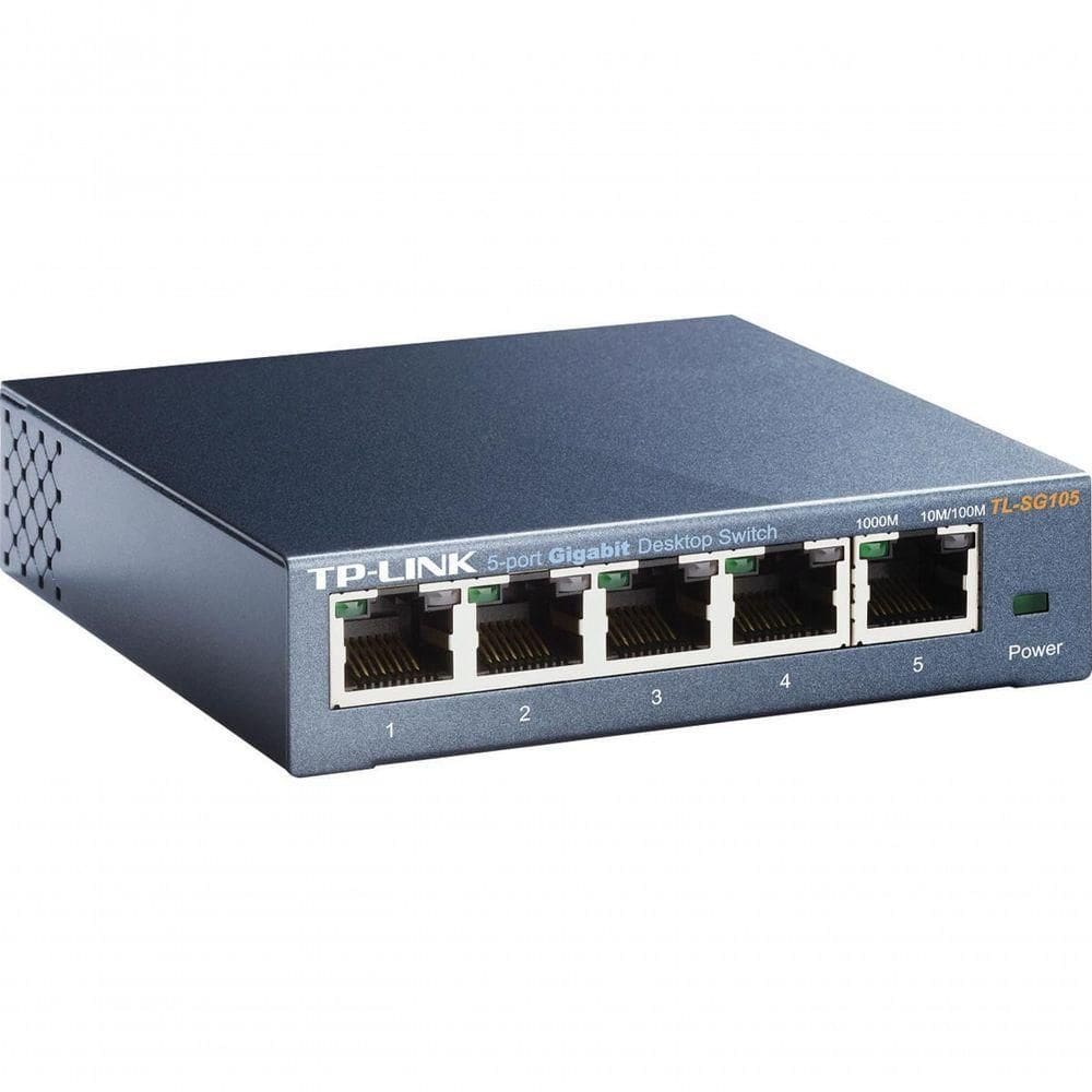 Switch 5 Portas Gigabit De Mesa 10-100-1000 Tl-sg105 Smb
