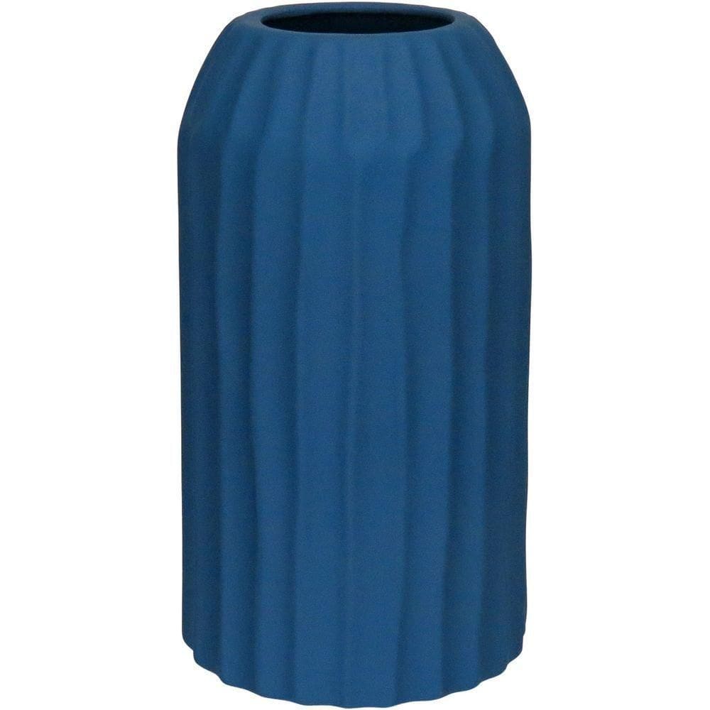 Vaso Decorativo Enfeite Redondo Home&co Cerâmica 22x12 Azul