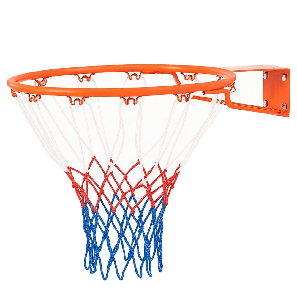 Aro de Basquete 45cm Tamanho Oficial com Rede Poliéster Kit Fixação Chumbadores Bel
