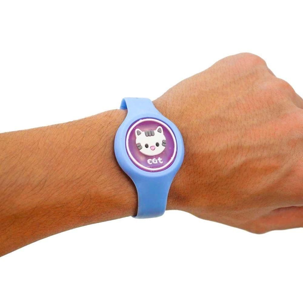 Pulseira Relogio Infantil Anti Mosquito Repelente Figurinhas Cor:azul