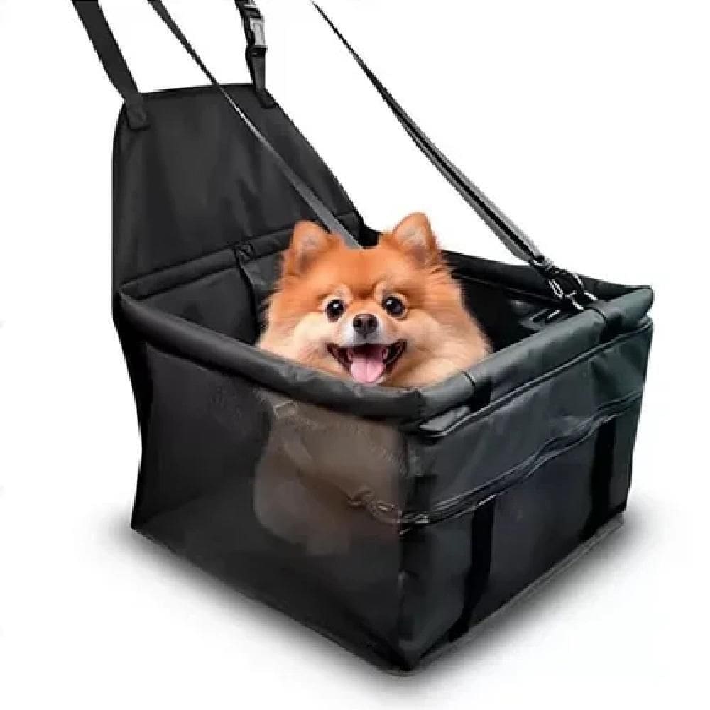 Cadeirinha Pet Transporte Assento Cachorro Gato Carro Viagem Passeio Dobravel Com Bolso Preta