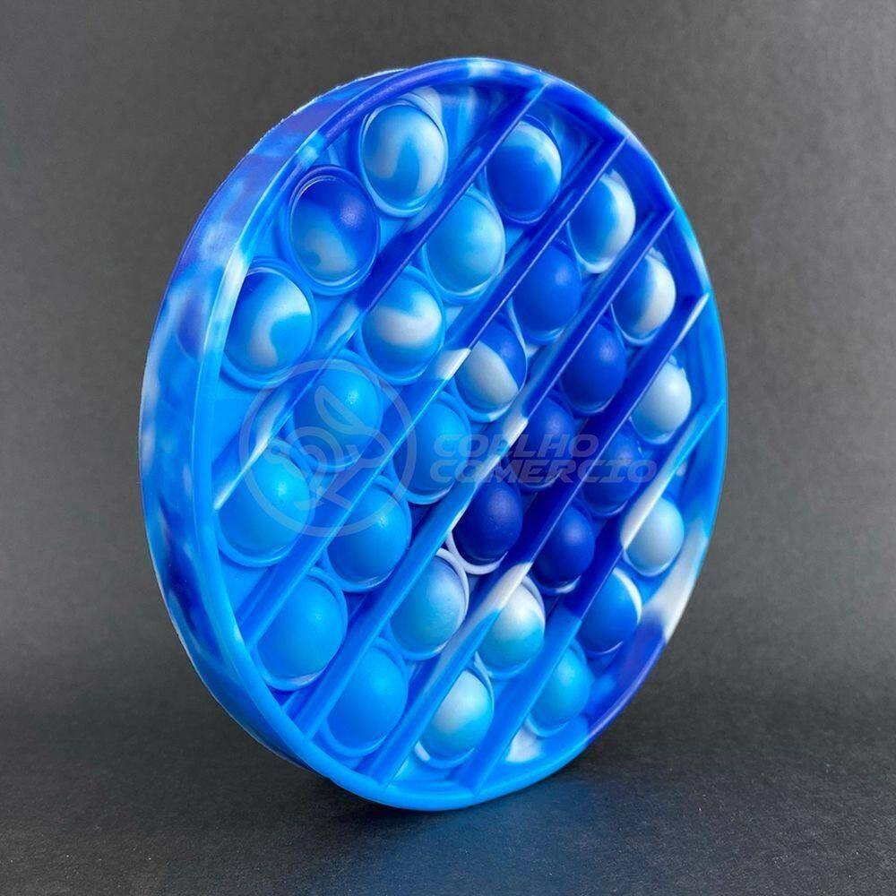Pop It Tie Dye Circular Bolha Sensorial Azul