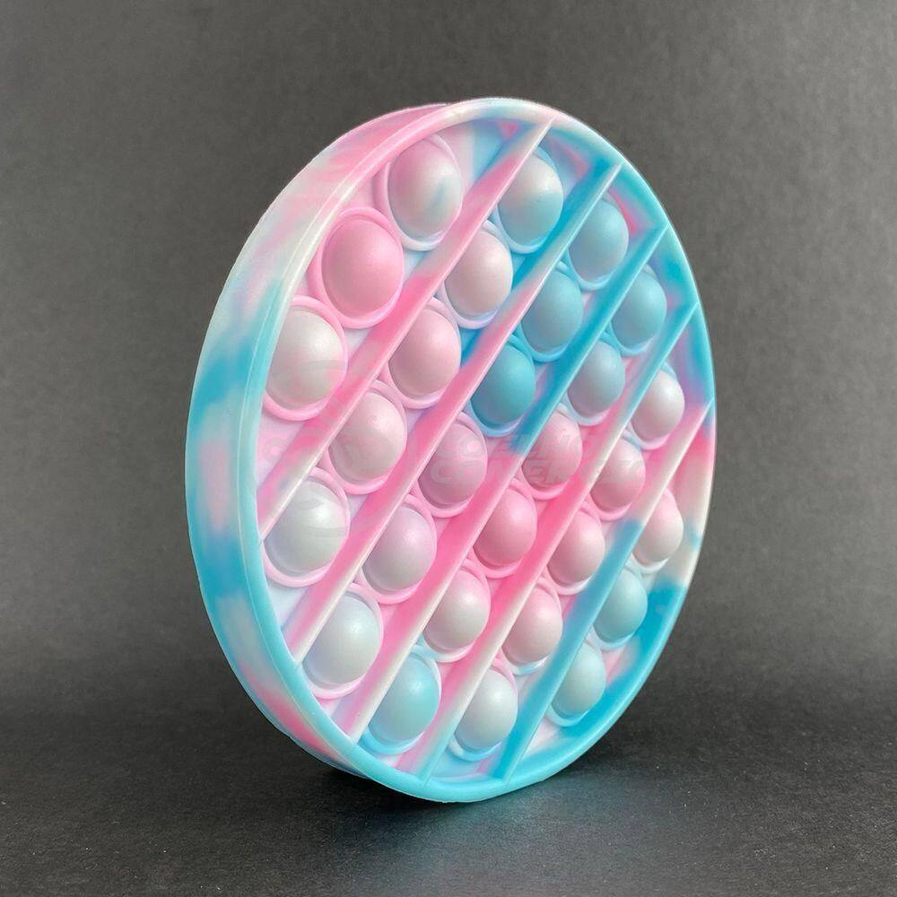 Pop It Tie Dye Circular Sensorial Rosa E Azul