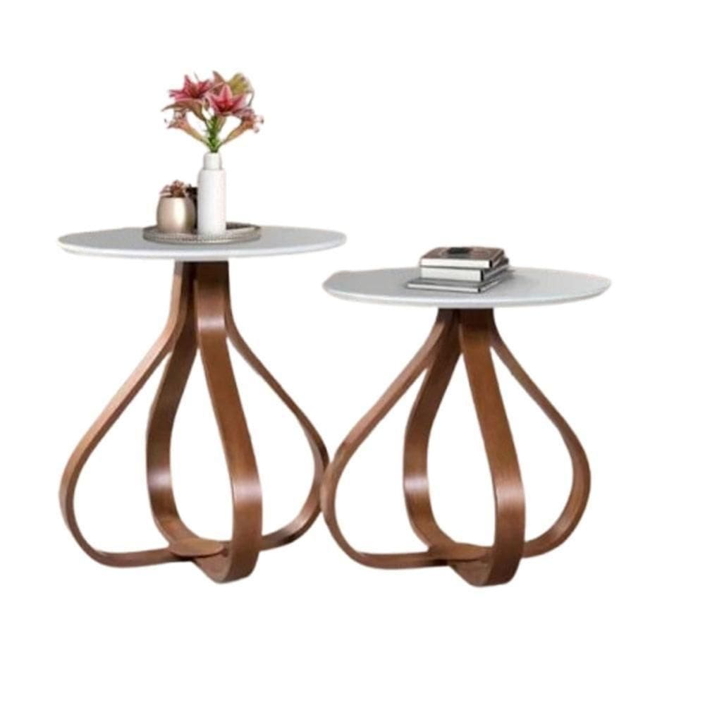 Conjunto 2 Mesas De Canto Alice Off White