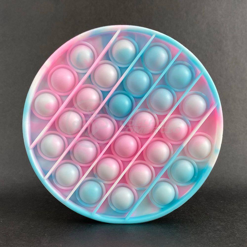 Pop It Tie Dye Circular Sensorial Rosa E Azul