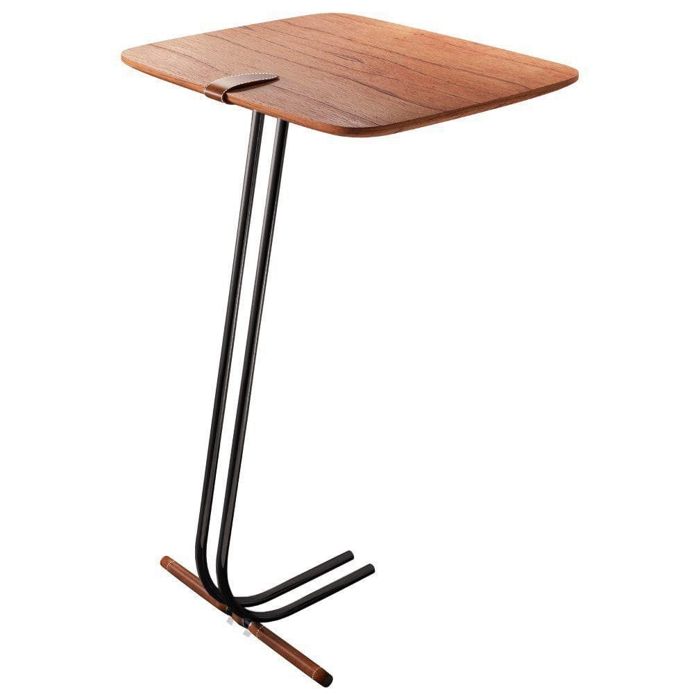 Mesa Apoio Lateral Para Sofá Lisboa Pé Preto Cinamomo