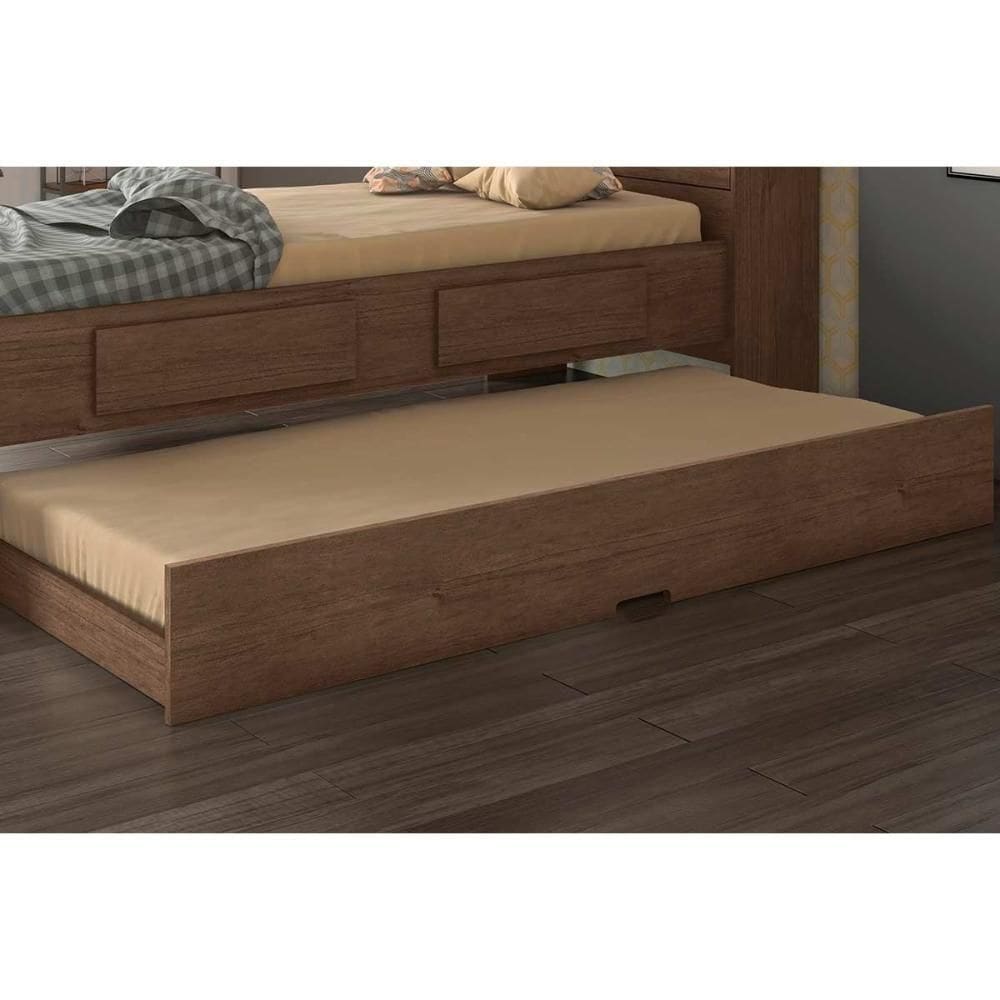 Cama Auxiliar Solteiro Premium Ii Cacau - Conquista