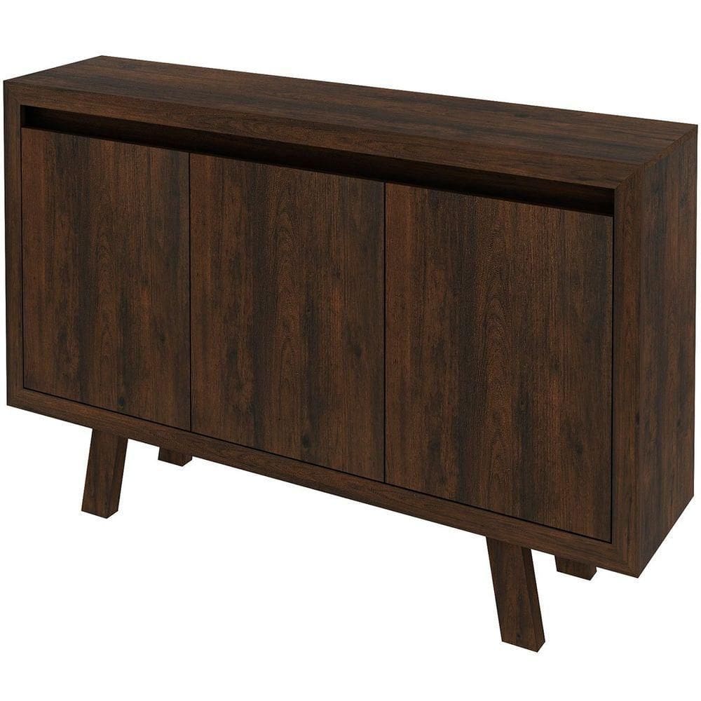 Balcão Armário Para Escritório 3 Portas Em Mdp Rústico