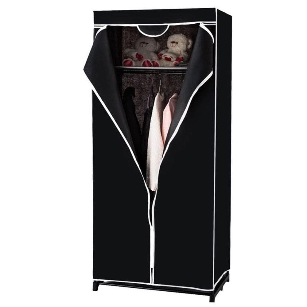 Guarda-roupa Preto Portátil Com Zíper E Cabideiro – Organização, Proteção E Estilo Em Um Só Produto