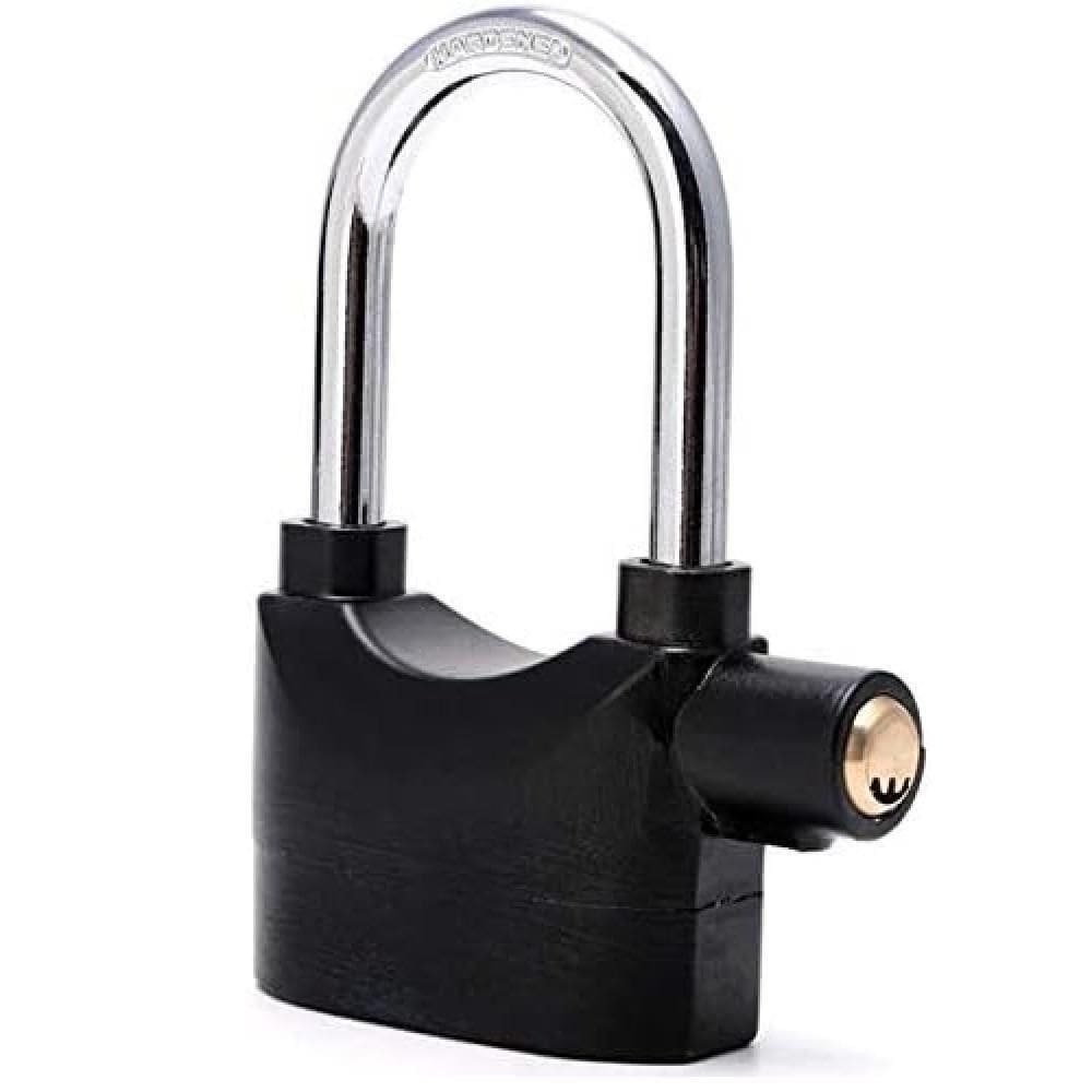 Cadeado Com Alarme 2 Em 1 Sensor Movimento Anti Roubo Sirene 110db Haste Longo Curto Moto Portão Carro Sonoro