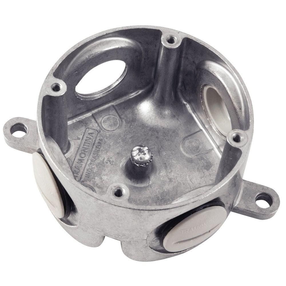 Caixa De Ligação 3-4pol Tramontina Alumínio Tampa Sem Pintura Tramontina