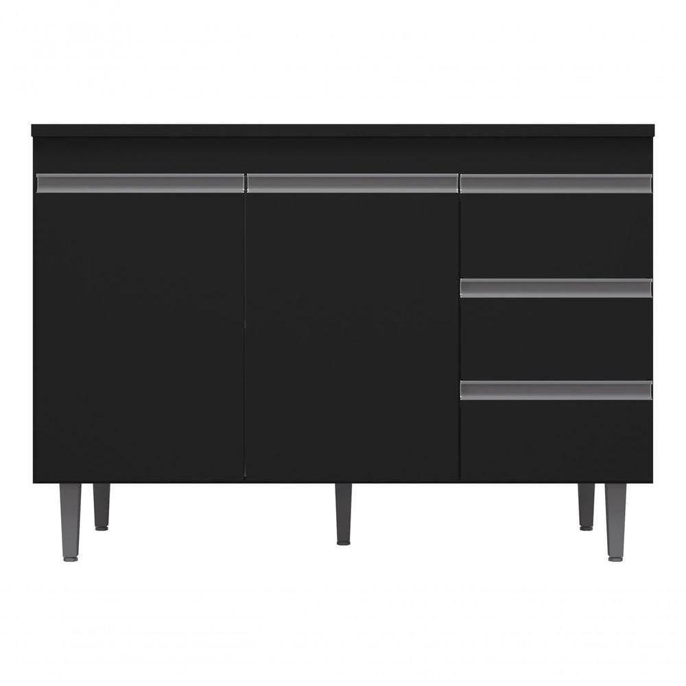 Balcão Gabinete Multiuso Andreia 160cm Cor Preto