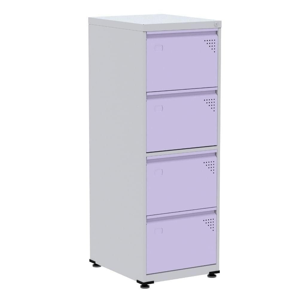 Armário De Arquivo De Aço Pandin 4 Gavetas Gavetas Cinza-lilás