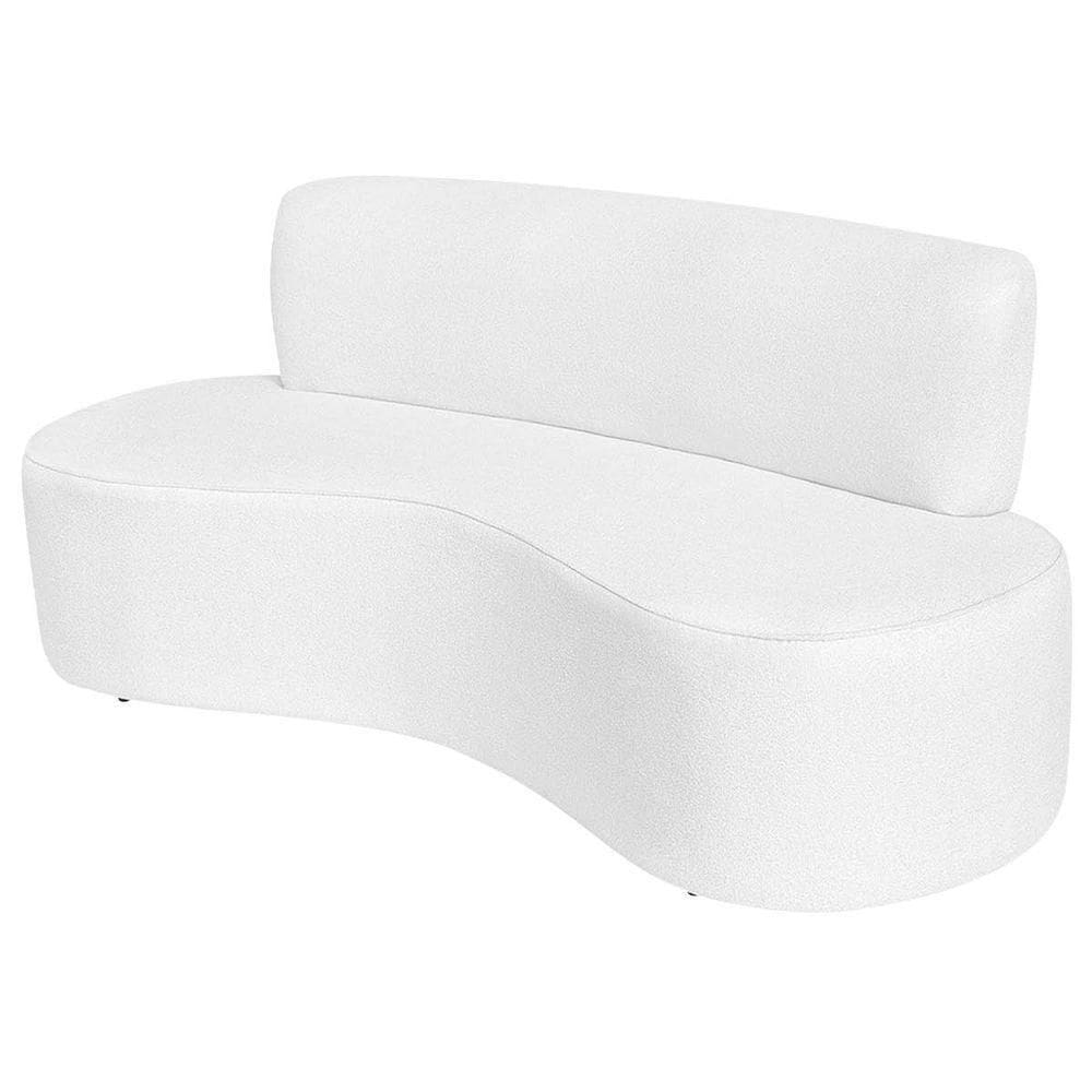 Sofá Curvo Orgânico Escritório Recepção Sala 2 Lugares Amsterdã 140cm Suede Cor Branco
