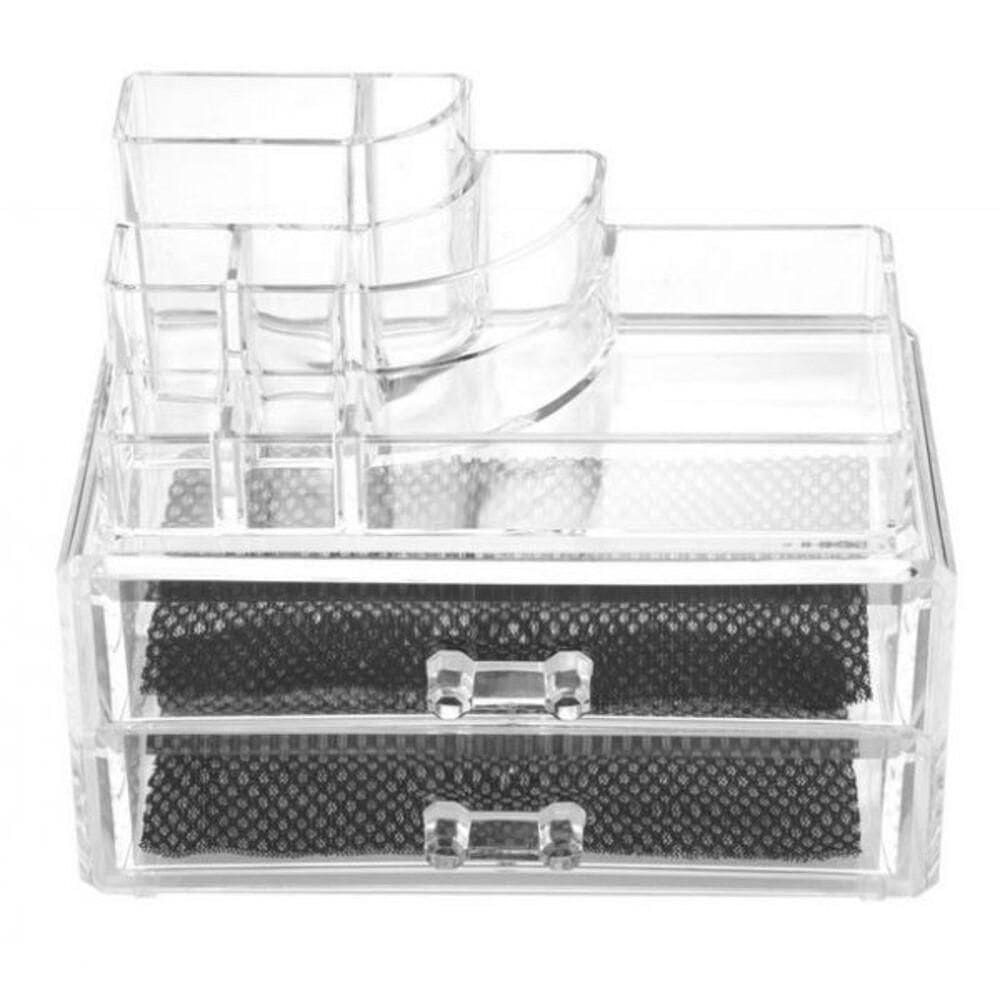 Organizador De Maquiagem Em Acrílico Com 2 Gavetas – Elegância, Praticidade E Sofisticação Para Seu Espaço