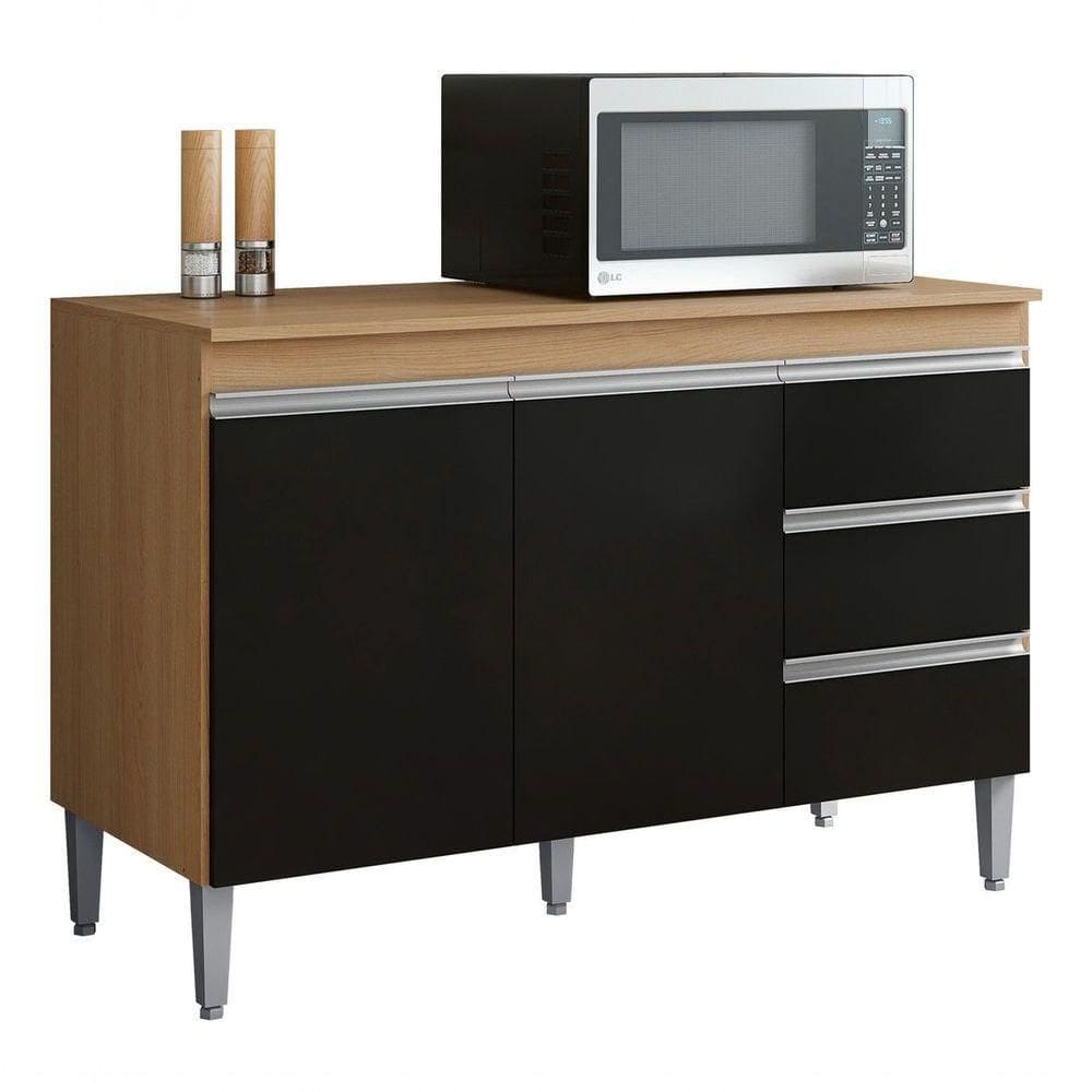 Gabinete Multiuso Andreia S/tampo 120cm Ajl Moveis Cor Cinza-escuro