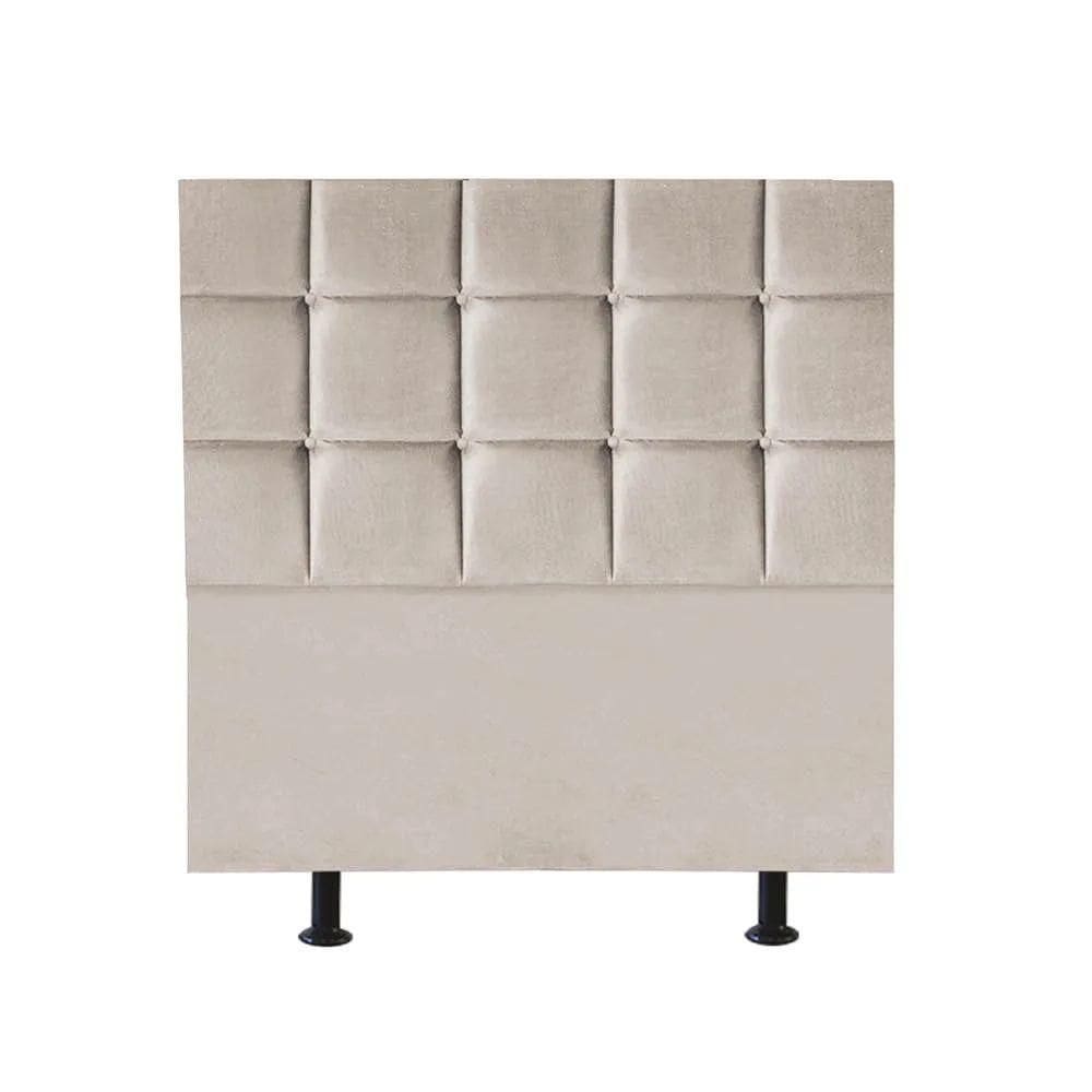 Cabeceira Estofada Cama Box Solteiro 90cm Espanha Suede Bege- Mabe Magazine