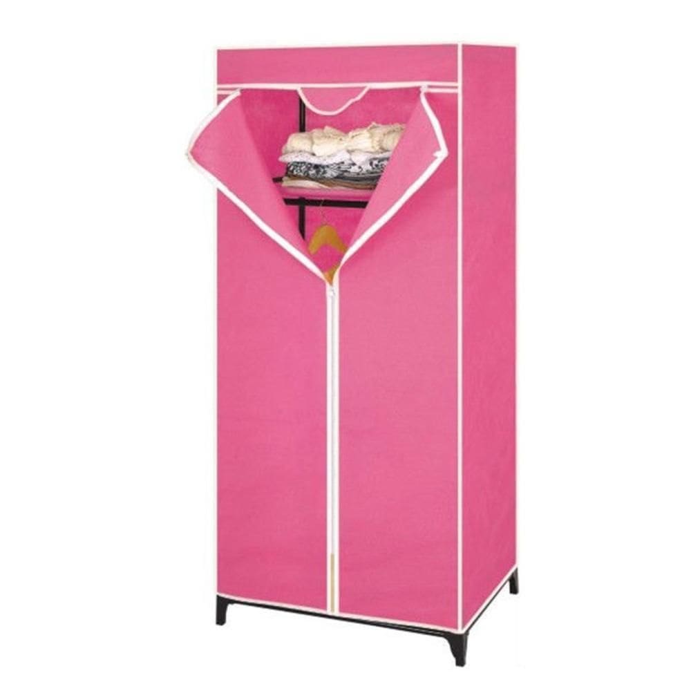 Guarda-roupa Portátil Com Zíper E Cabideiro – Organização, Praticidade E Estilo Em Um Só Produto - Rosa