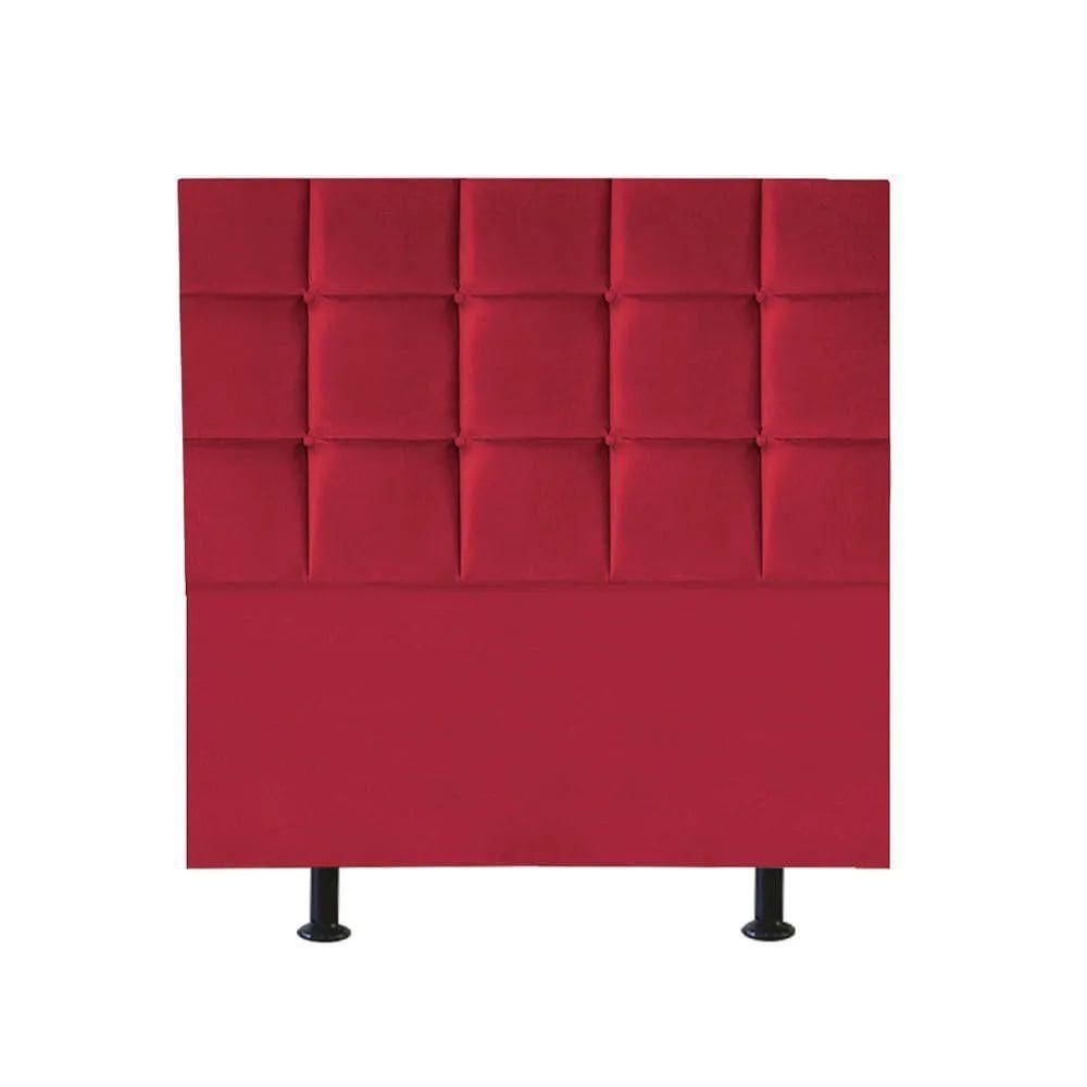Cabeceira Estofada Cama Box Solteiro 100cm Espanha Suede Vermelho- Mabe Magazine
