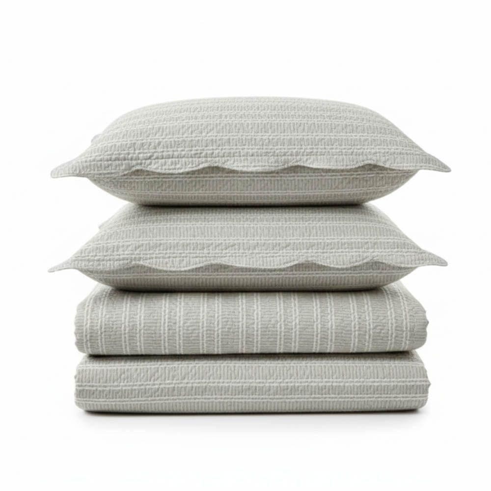 Kit Cobre Leito Colcha Magnus Casal 3 Peças Dupla Face Estampado Geométrico - Bege - 100% Poliéster