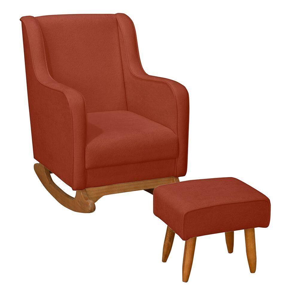 Sofá Cadeira De Amamentação Poltrona Balanço áquila C/puff Boucle Terra Cota