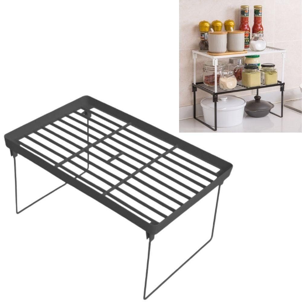 Estante Empilhavel Dobravel Sapateira Multifuncional Porta Objetos Ajustavel Cozinha Pia Banheiro Armario Cinza