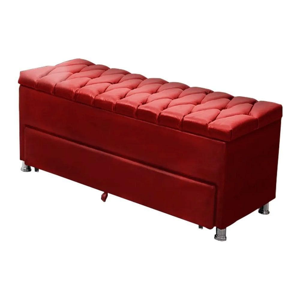 Calçadeira Sapateira Baú Munique 160cm De Largura Courano Star Confort Vermelho