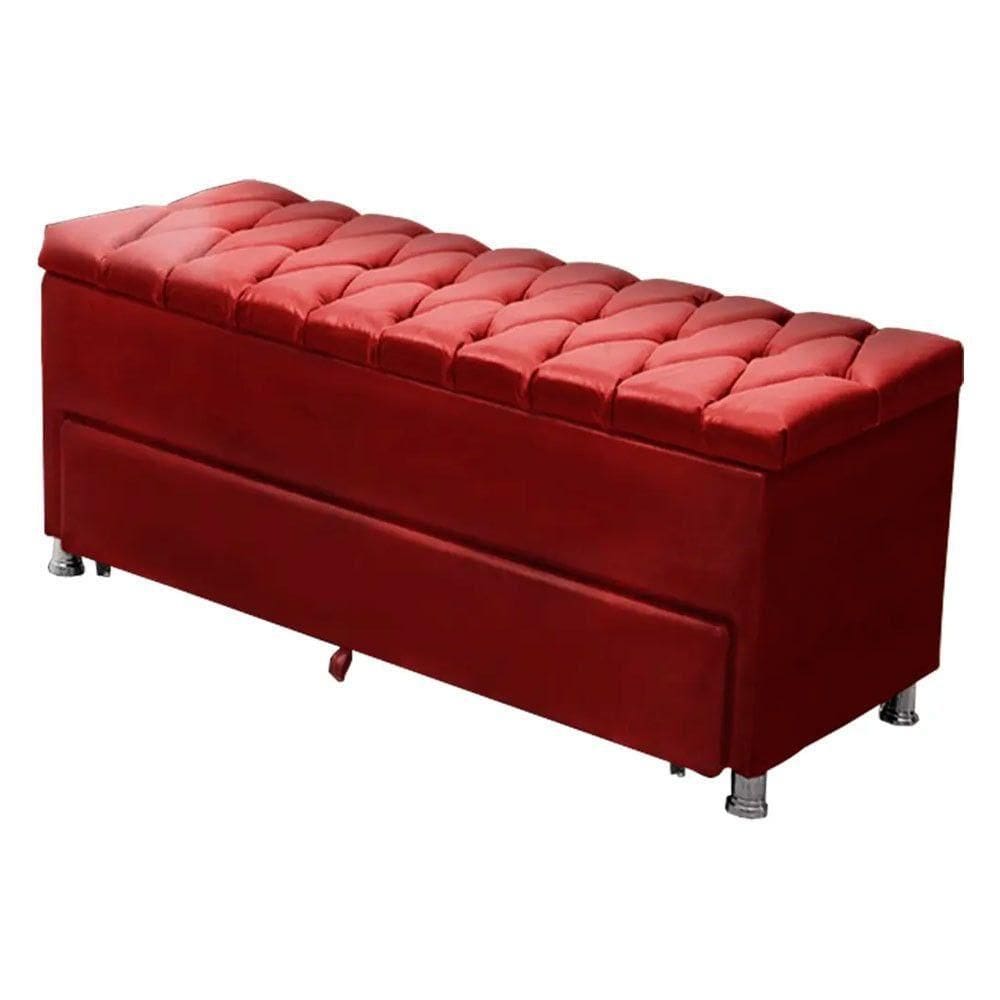 Calçadeira Sapateira Baú Munique 140cm De Largura Courano Star Confort Vermelho