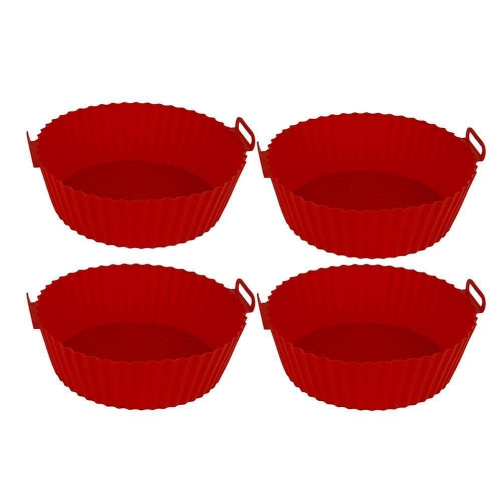 Kit 4 Formas Silicone Fritadeira Redonda Airfryer 20cm