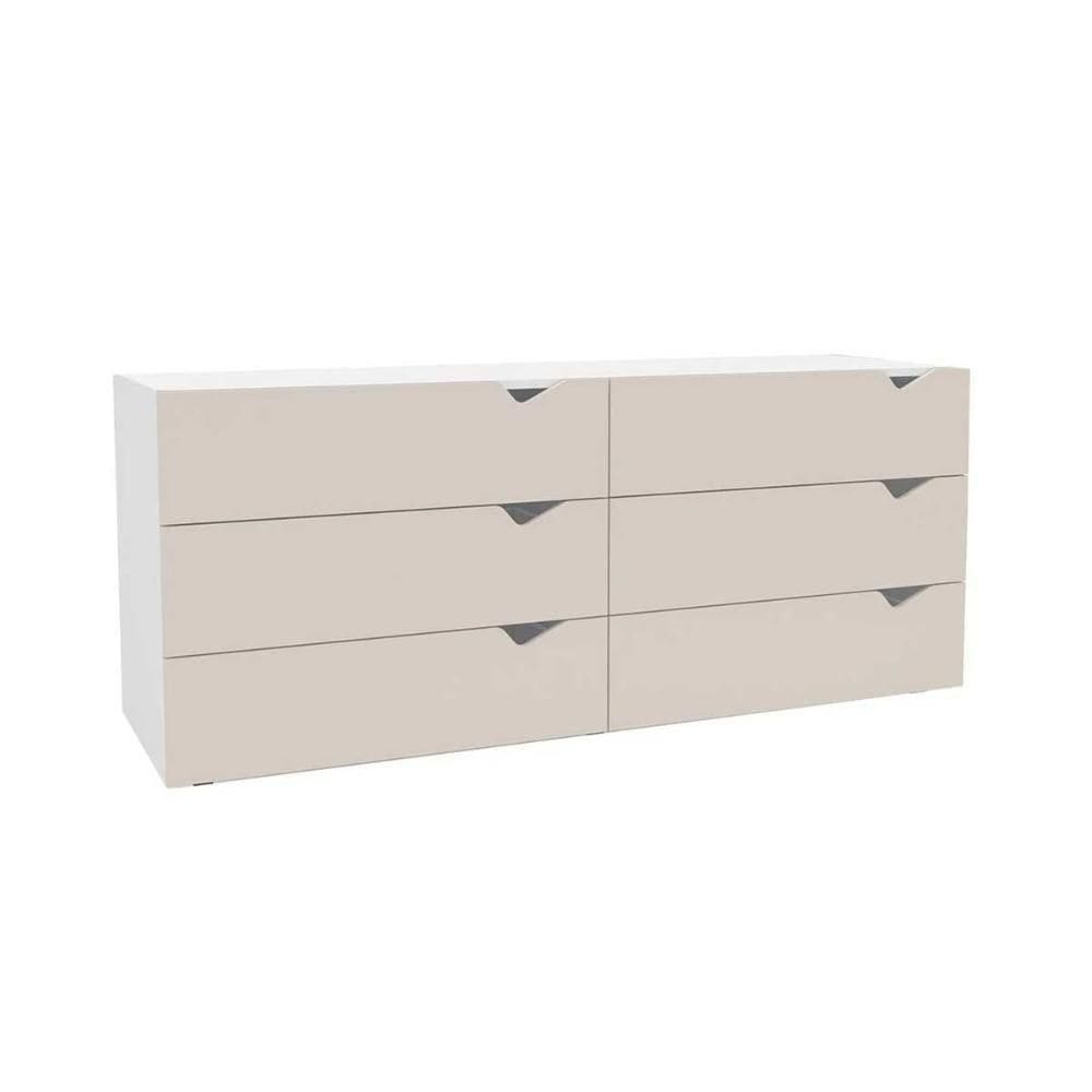 Cômoda Juvenil Porto C- 6 Gavetas Branco-creme - Politorno
